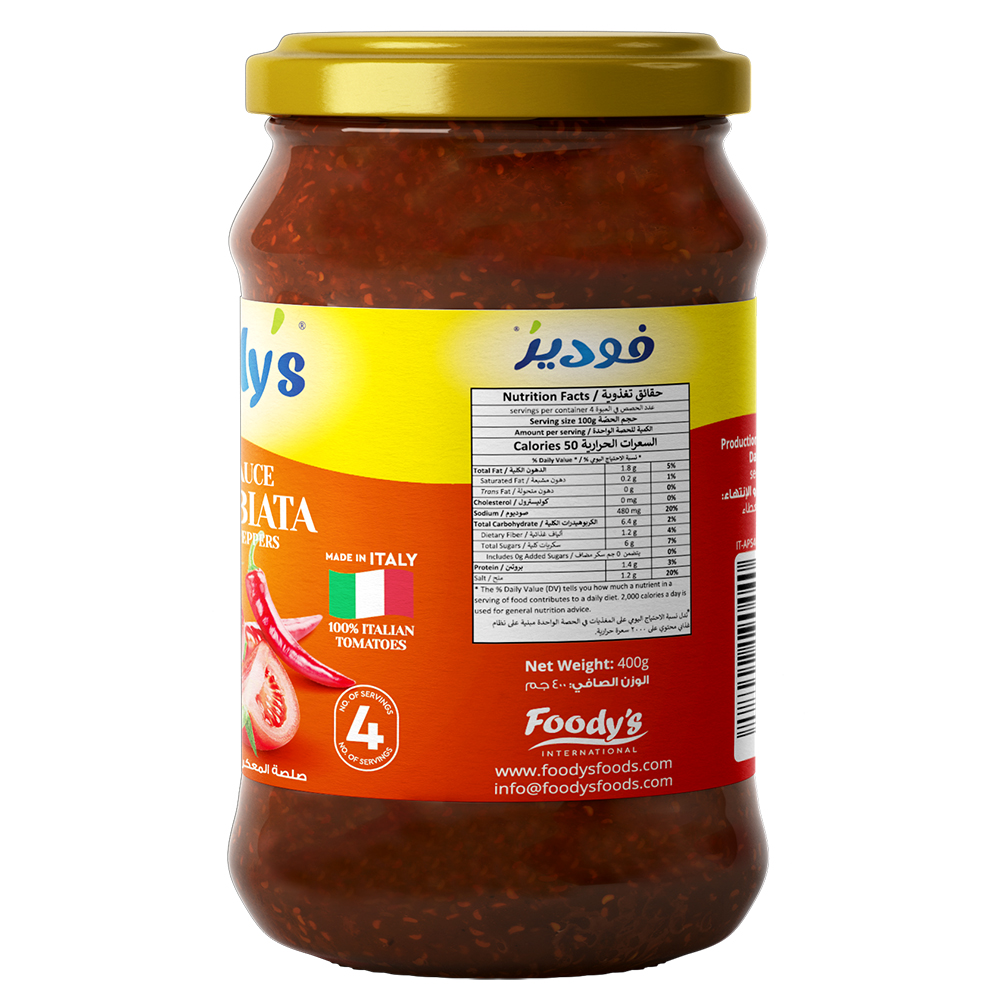 Foody's Food-Arrabbiata Pasta Sauce with Chili Peppers