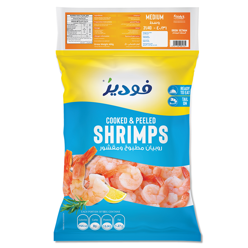 Foody's Food-Cooked & Peeled Shrimps Medium